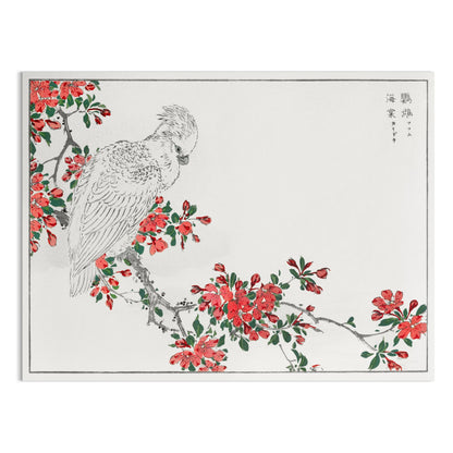Premium Poster of Beautiful Japanese Bird on Floral Branch Art Posters