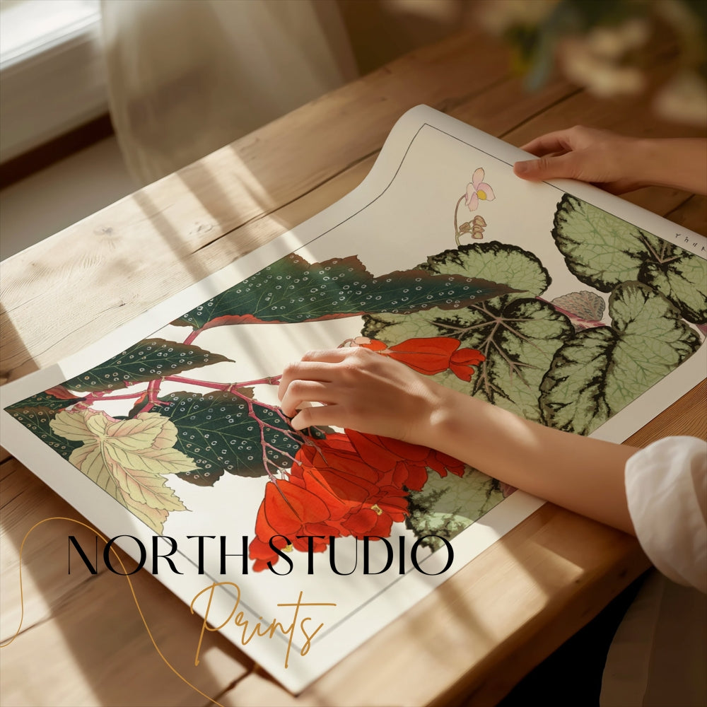 Premium Poster of Beautiful Japanese Botanical Art Design Wall Posters