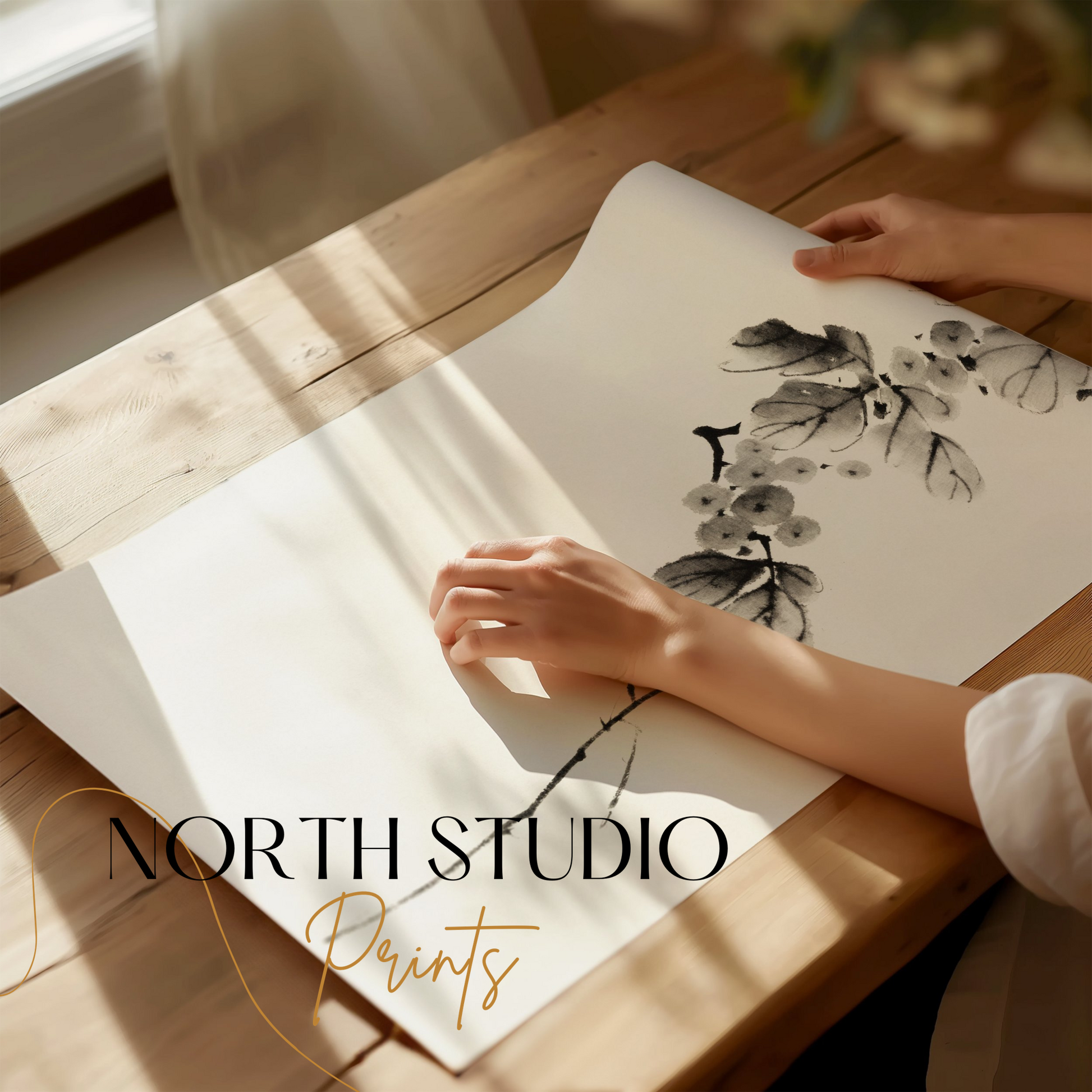 Premium Poster of Beautiful Japanese Minimalist Floral Art Posters
