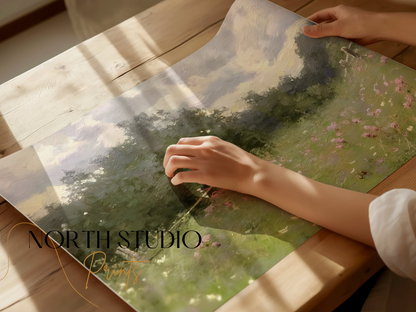 Premium Poster of Beautiful Landscape with Meadow Art Print on Posters