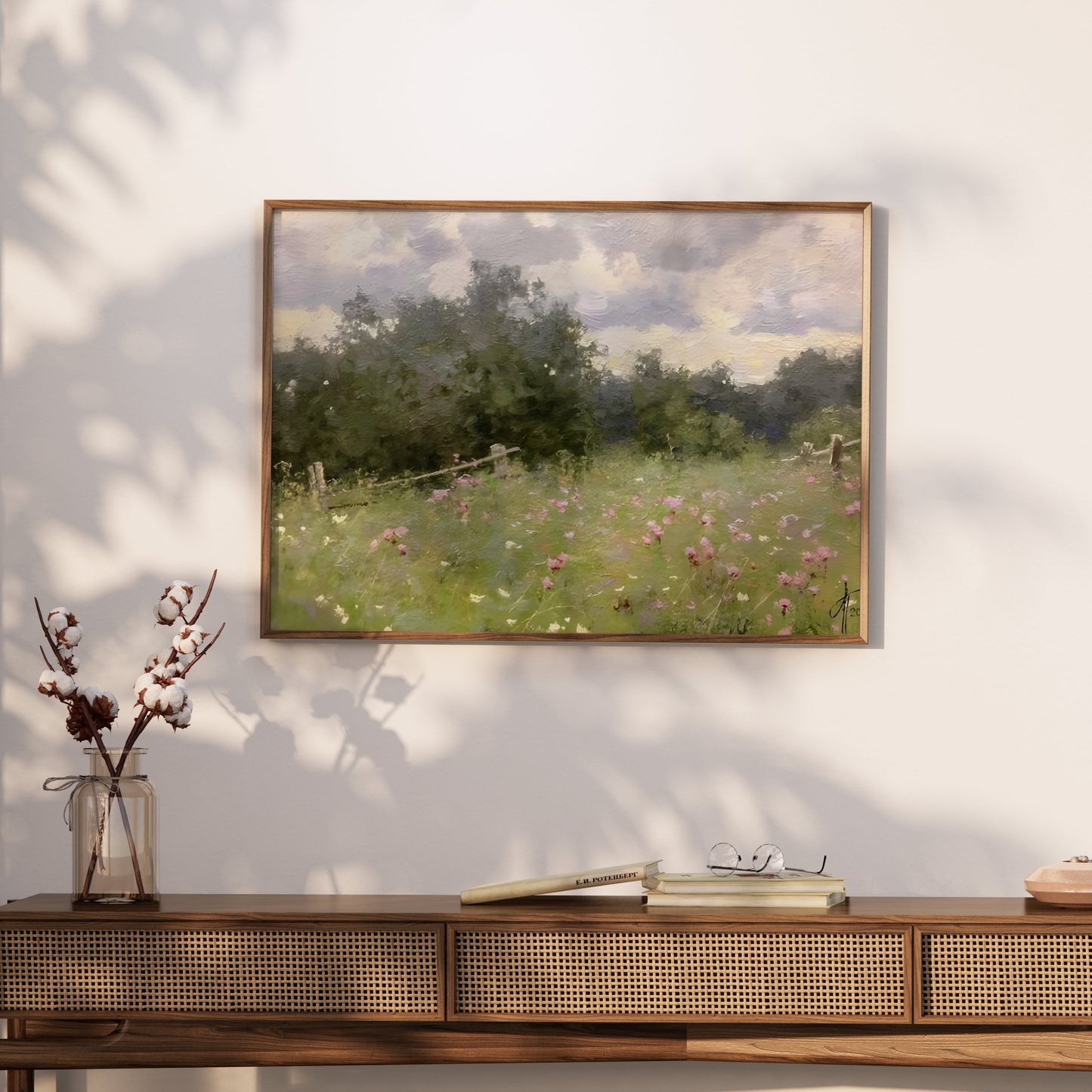 Premium Poster of Beautiful Landscape with Meadow Art Print on Posters