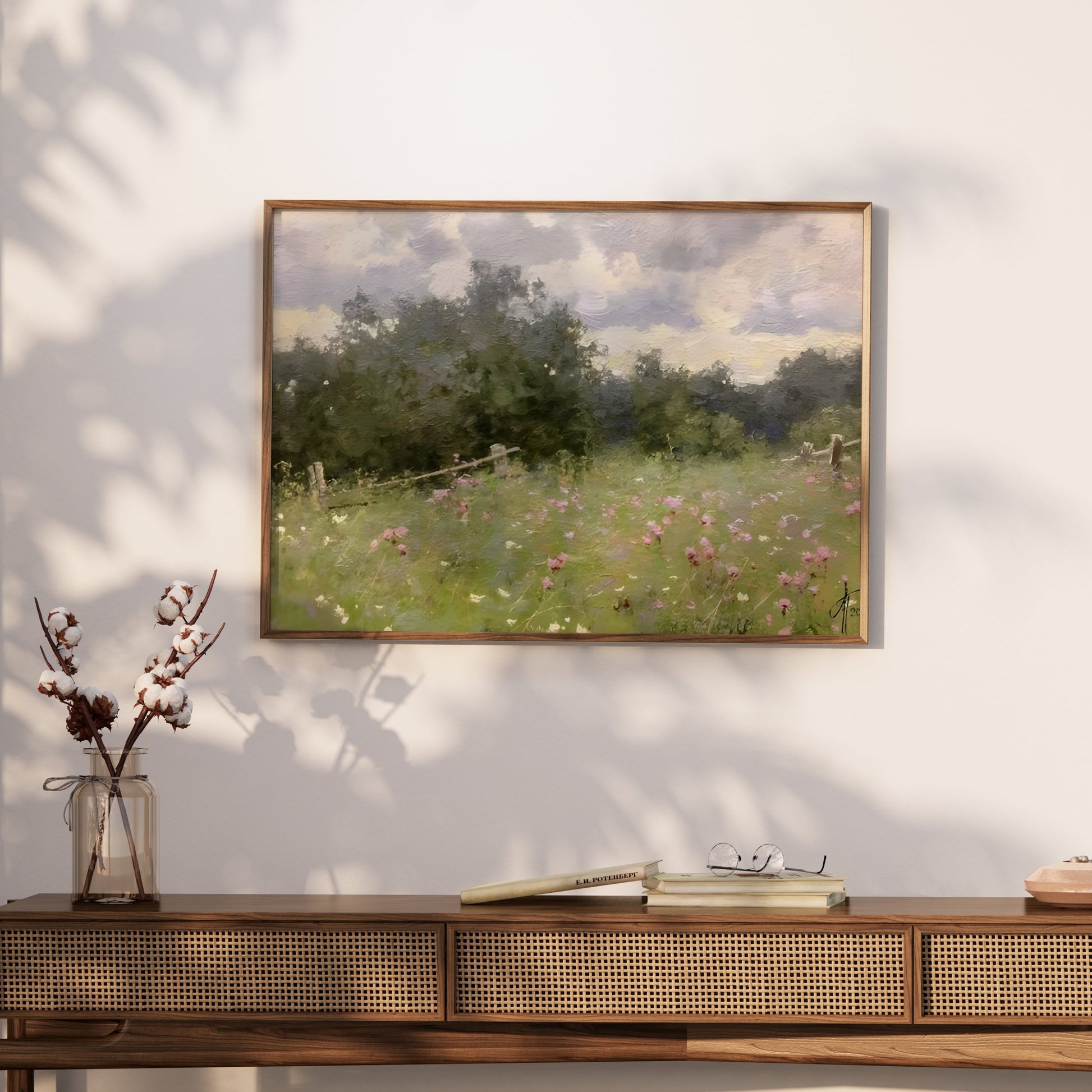 Premium Poster of Beautiful Landscape with Meadow Art Print on Posters