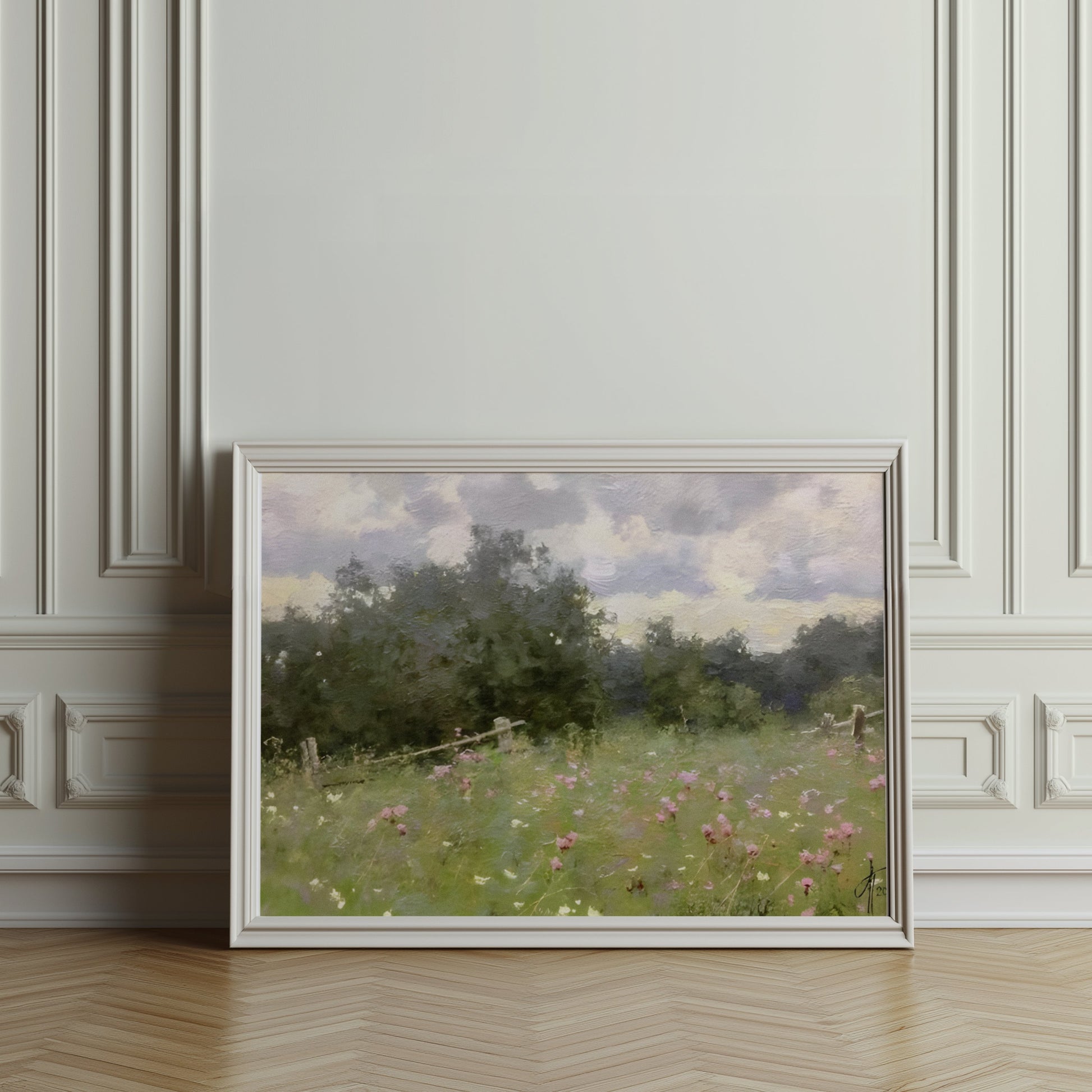 Premium Poster of Beautiful Landscape with Meadow Art Print on Posters