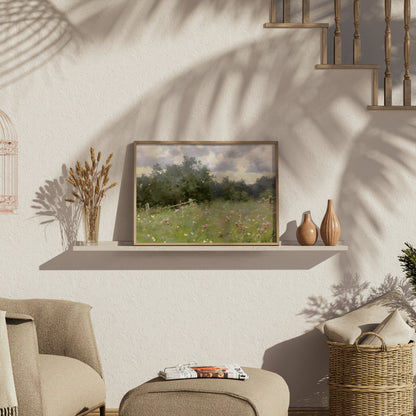 Premium Poster of Beautiful Landscape with Meadow Art Print on Posters