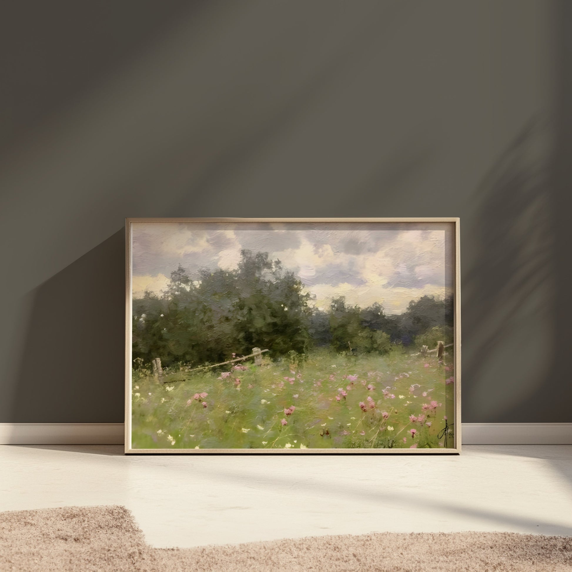 Premium Poster of Beautiful Landscape with Meadow Art Print on Posters