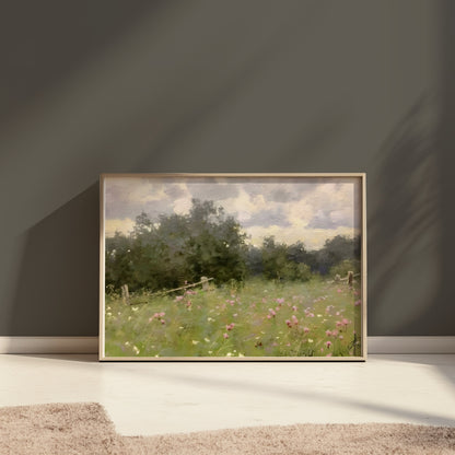Premium Poster of Beautiful Landscape with Meadow Art Print on Posters