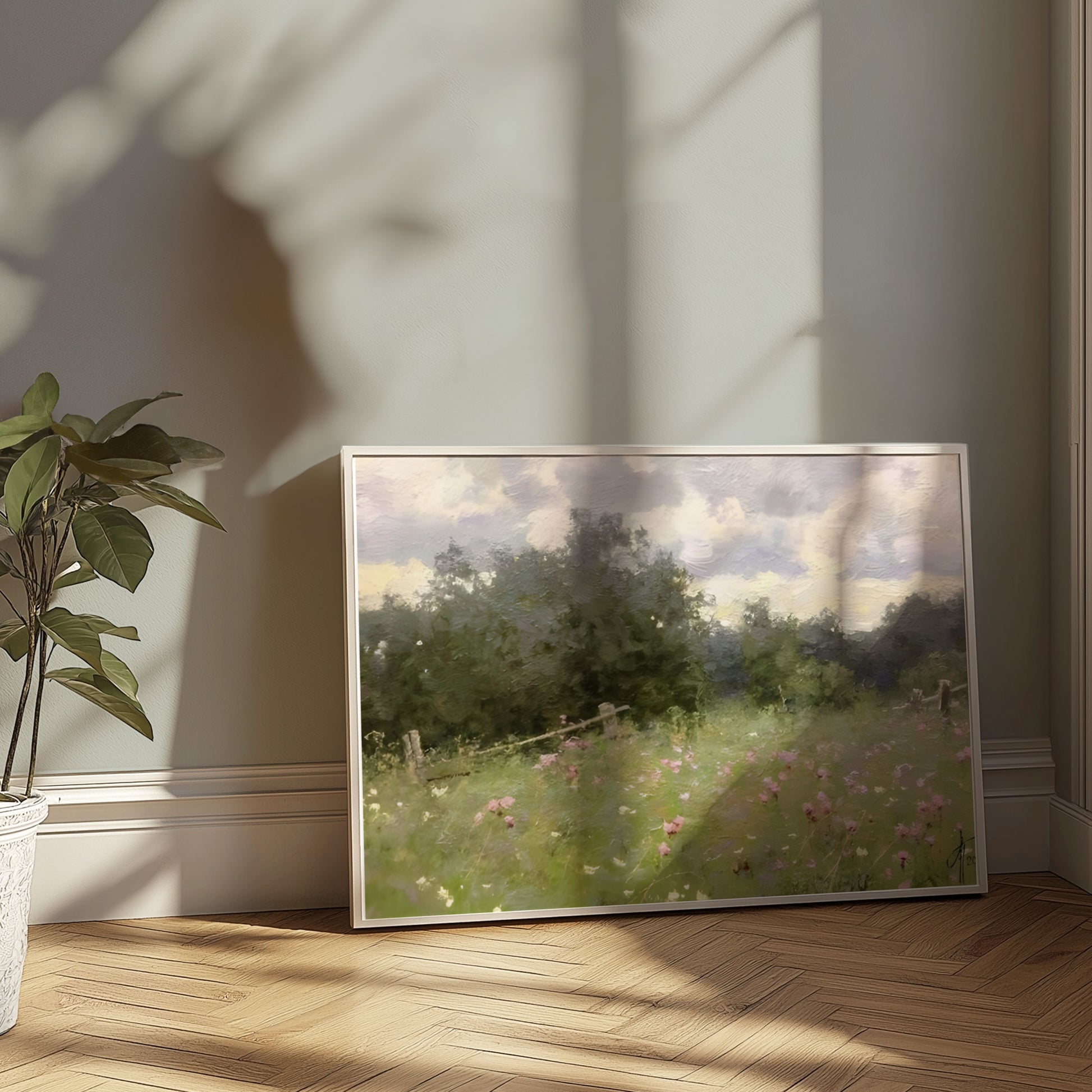 Premium Poster of Beautiful Landscape with Meadow Art Print on Posters