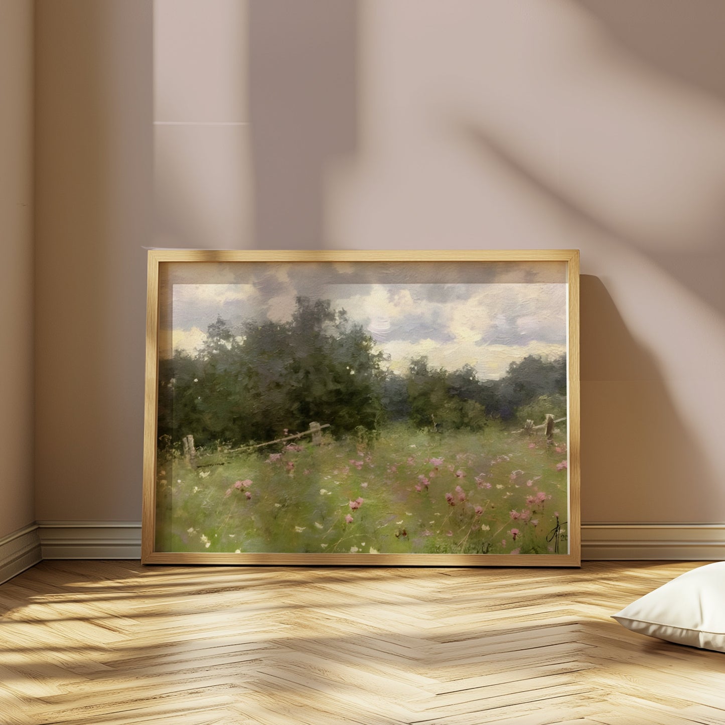 Premium Poster of Beautiful Landscape with Meadow Art Print on Posters