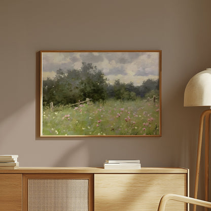 Premium Poster of Beautiful Landscape with Meadow Art Print on Posters