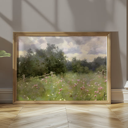Premium Poster of Beautiful Landscape with Meadow Art Print on Posters