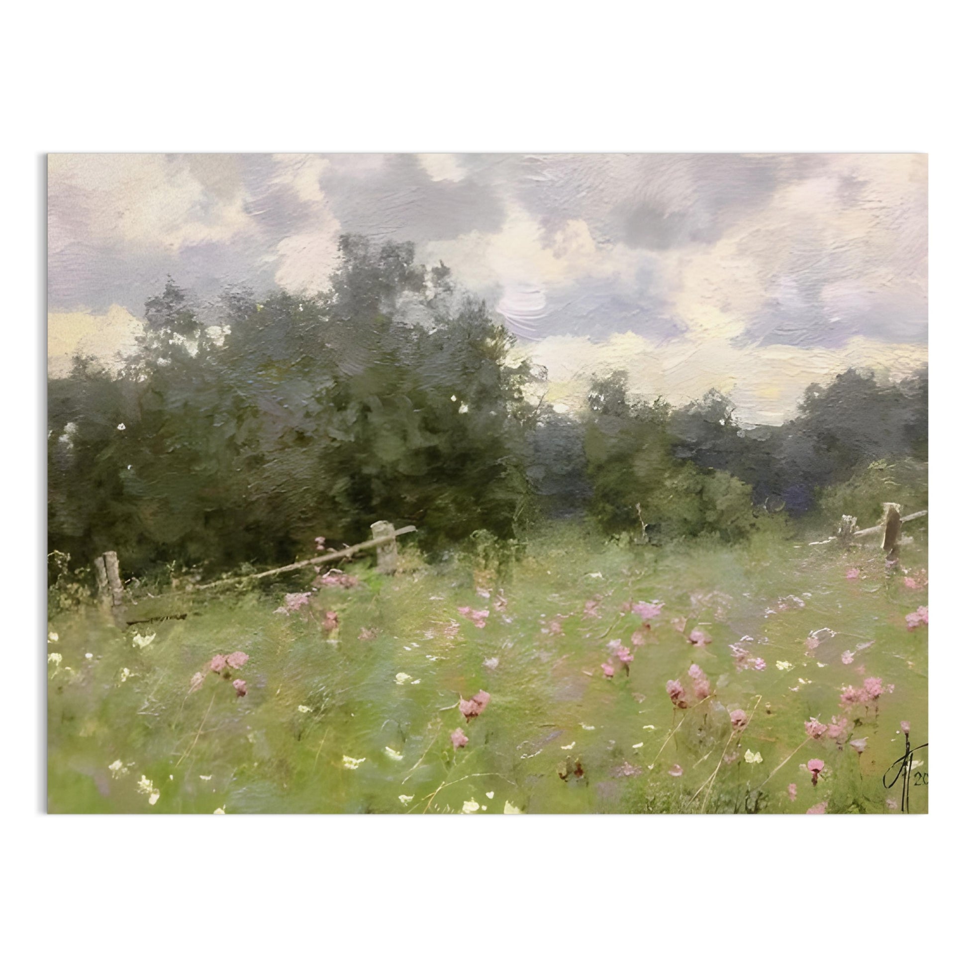 Premium Poster of Beautiful Landscape with Meadow Art Print on Posters