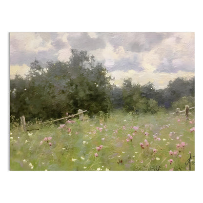 Premium Poster of Beautiful Landscape with Meadow Art Print on Posters