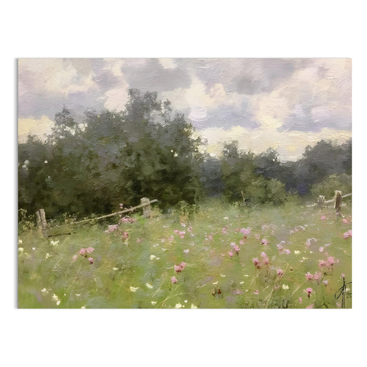 Premium Poster of Beautiful Landscape with Meadow Art Print on Posters