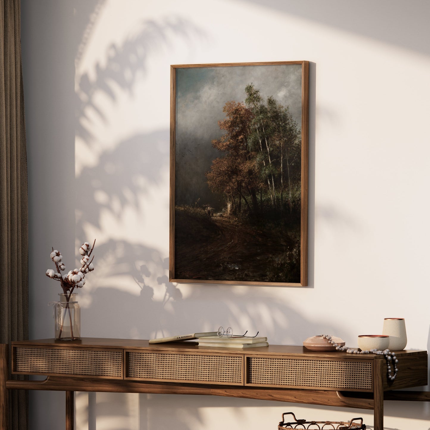 Premium Poster of Beautiful Landscape with Mist And Autumn Trees Posters