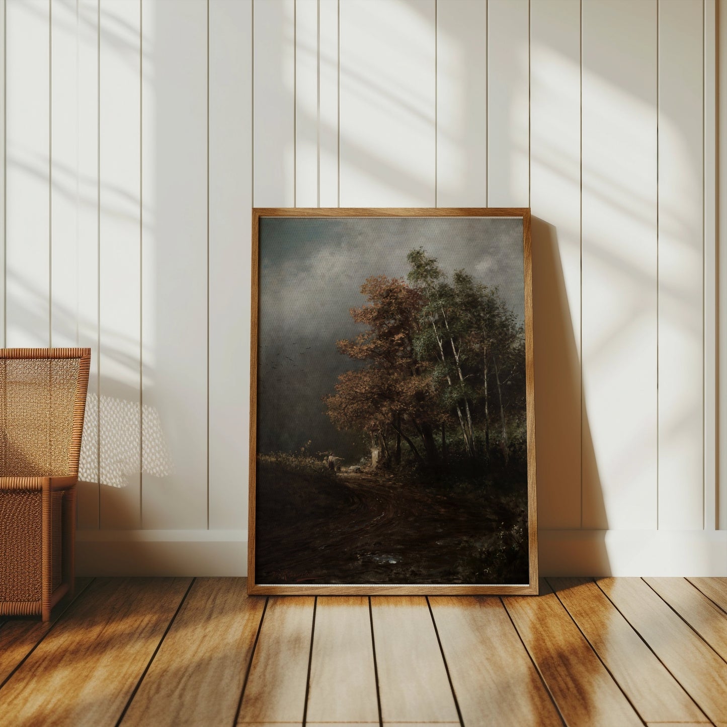 Premium Poster of Beautiful Landscape with Mist And Autumn Trees Posters