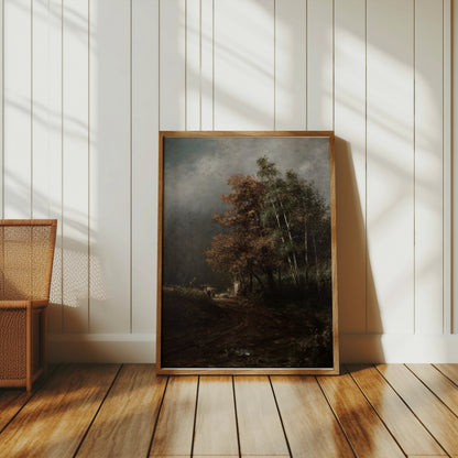 Premium Poster of Beautiful Landscape with Mist And Autumn Trees Posters