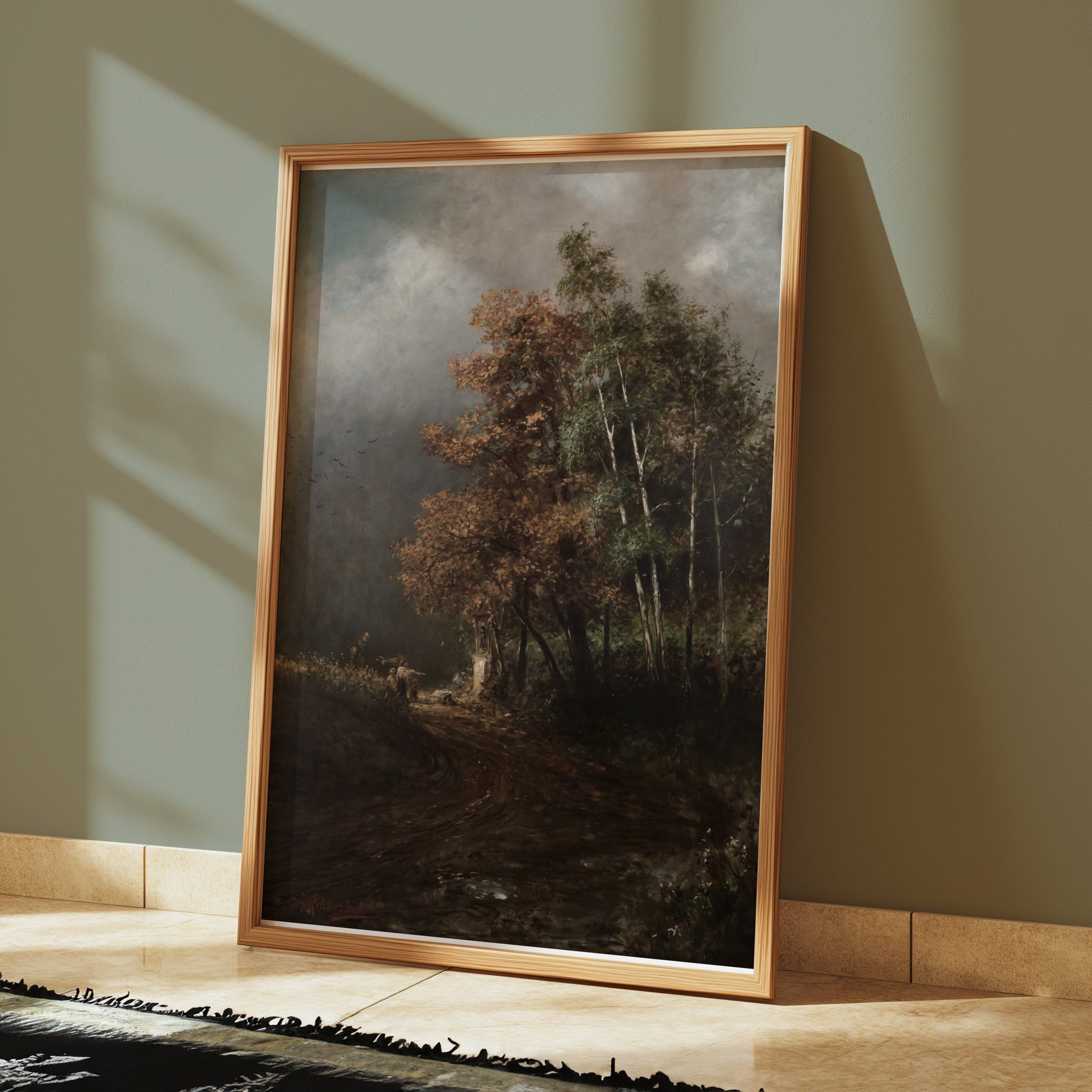 Premium Poster of Beautiful Landscape with Mist And Autumn Trees Posters