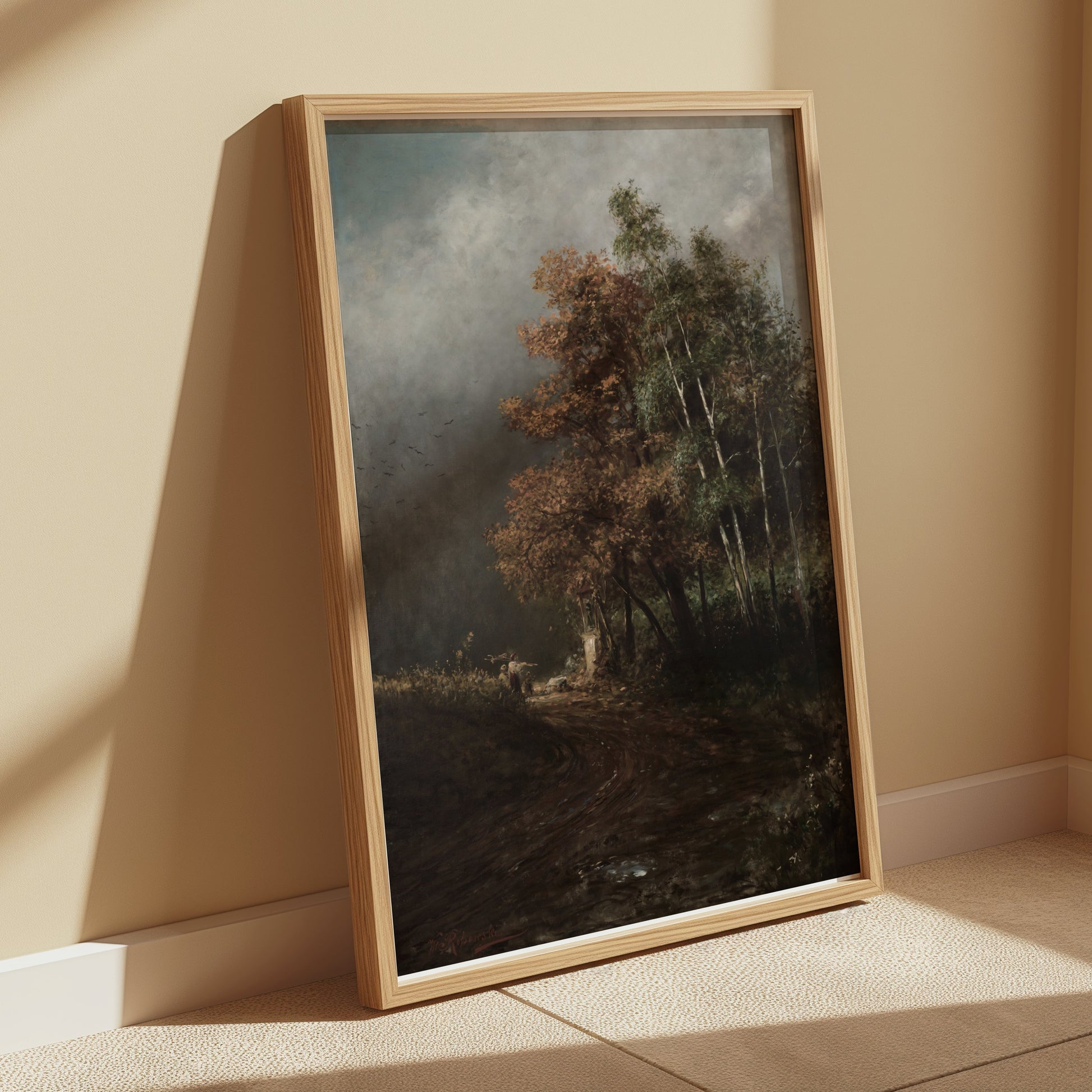 Premium Poster of Beautiful Landscape with Mist And Autumn Trees Posters