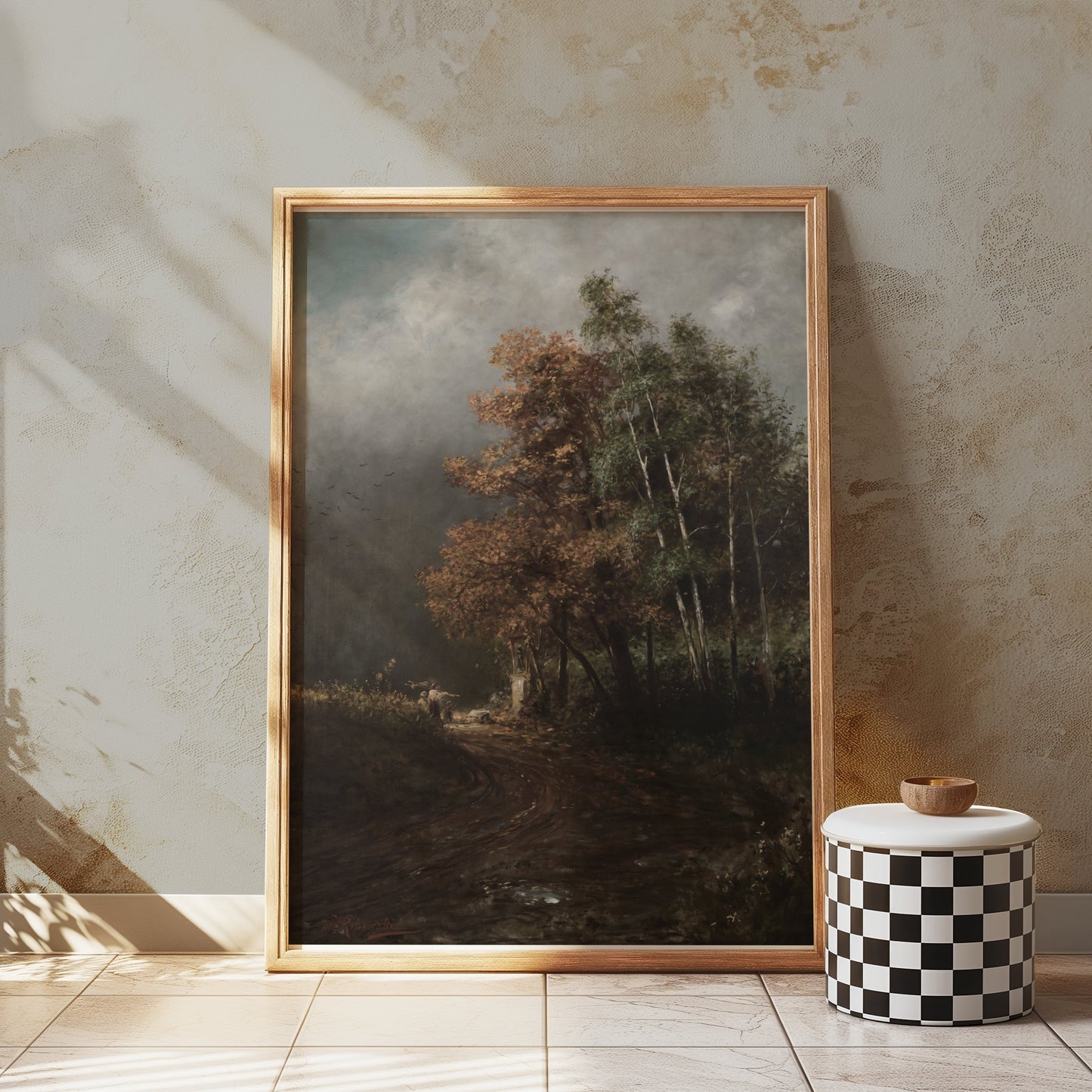 Premium Poster of Beautiful Landscape with Mist And Autumn Trees Posters