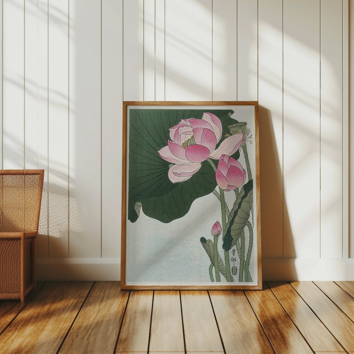 Premium Poster of Beautiful Lotus Blossoms Japanese Art Decorative Posters