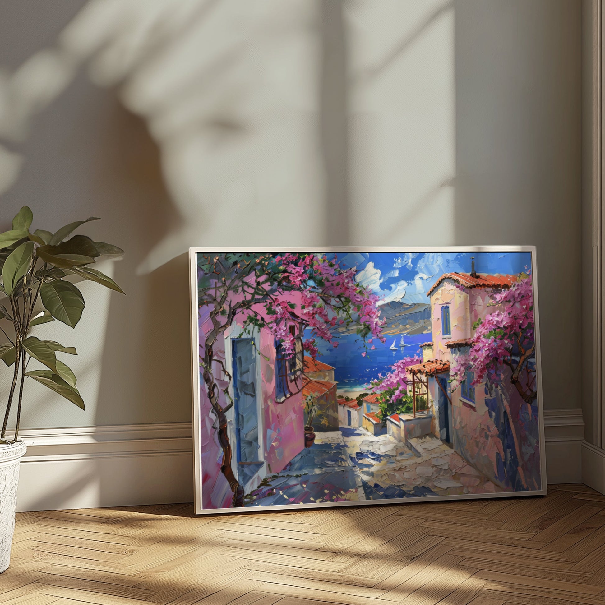 Premium Poster of Beautiful Mediterranean Landscape with Colorful Posters