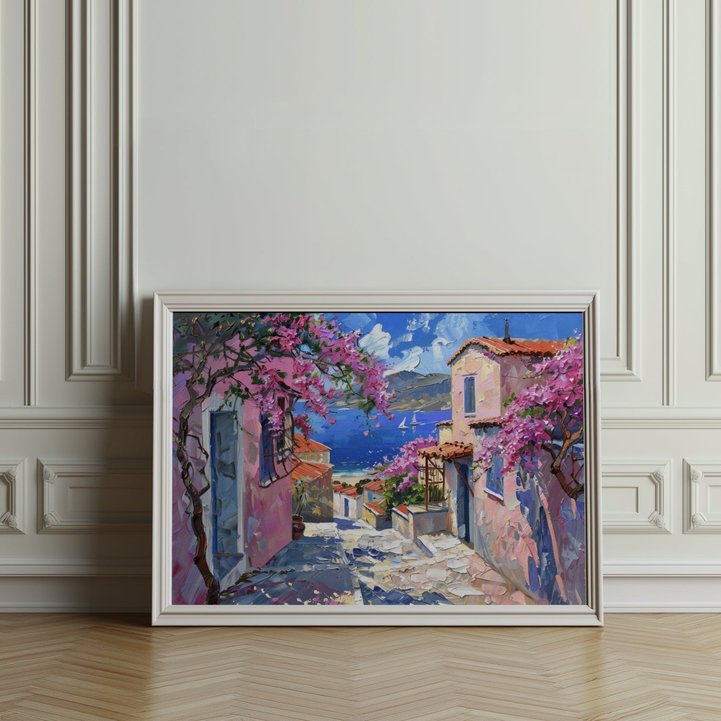 Premium Poster of Beautiful Mediterranean Landscape with Colorful Posters