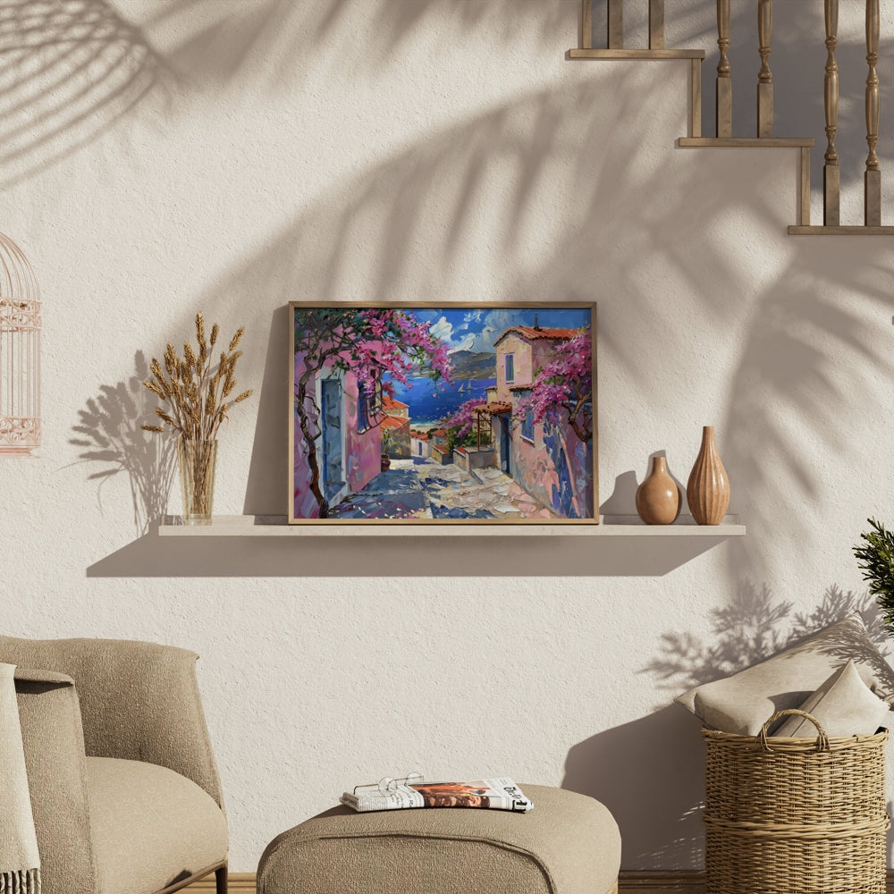 Premium Poster of Beautiful Mediterranean Landscape with Colorful Posters