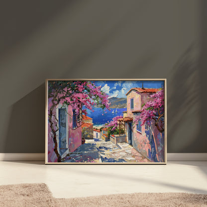 Premium Poster of Beautiful Mediterranean Landscape with Colorful Posters