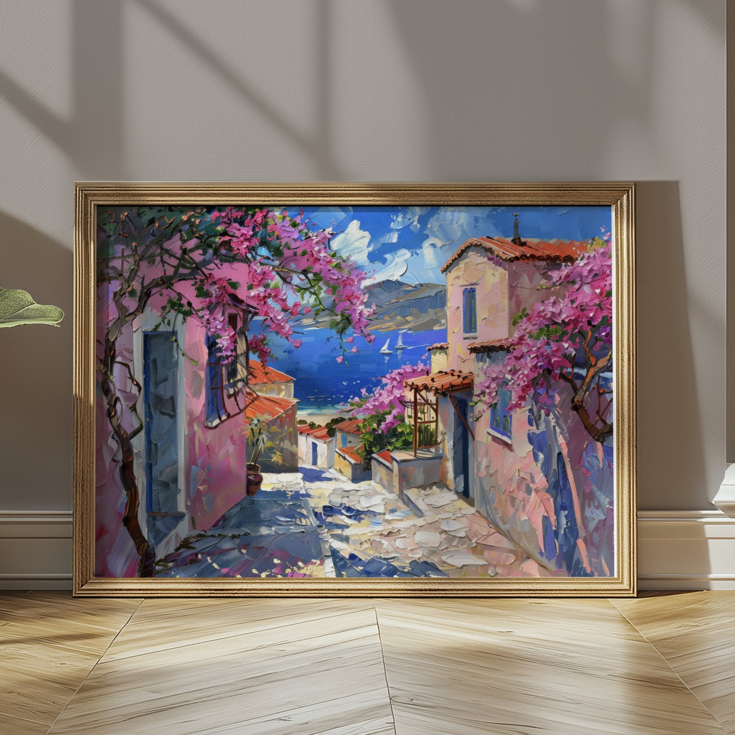 Premium Poster of Beautiful Mediterranean Landscape with Colorful Posters