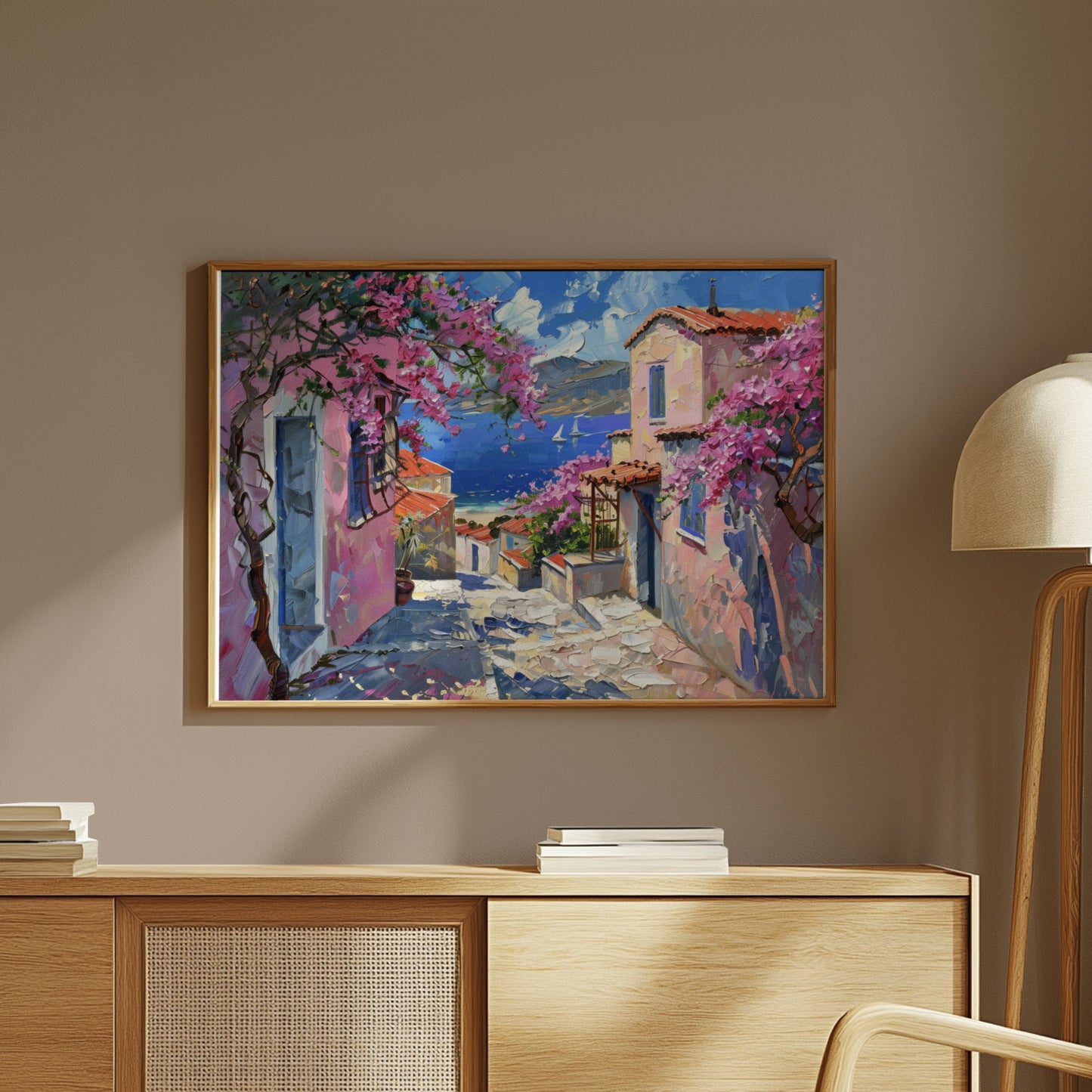 Premium Poster of Beautiful Mediterranean Landscape with Colorful Posters