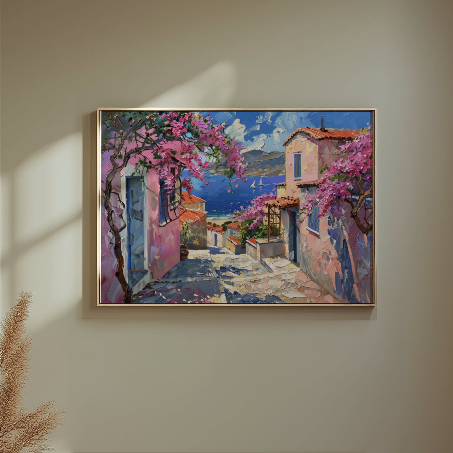 Premium Poster of Beautiful Mediterranean Landscape with Colorful Posters
