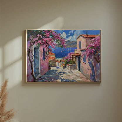 Premium Poster of Beautiful Mediterranean Landscape with Colorful Posters