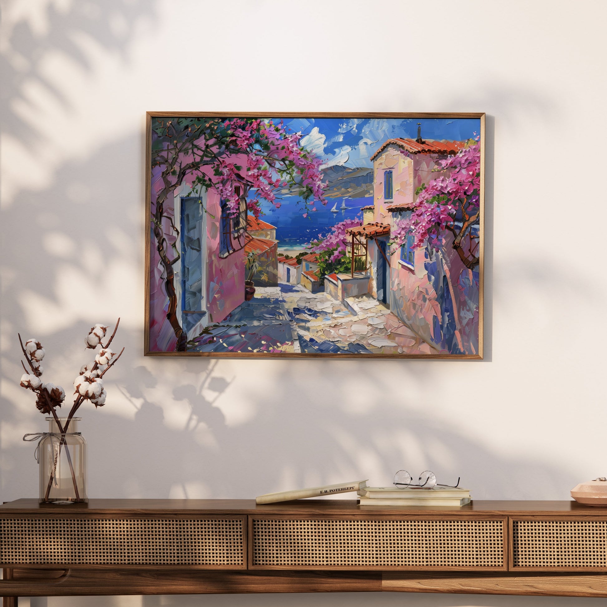 Premium Poster of Beautiful Mediterranean Landscape with Colorful Posters
