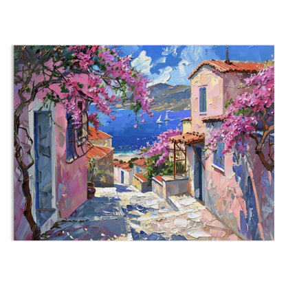 Premium Poster of Beautiful Mediterranean Landscape with Colorful Posters