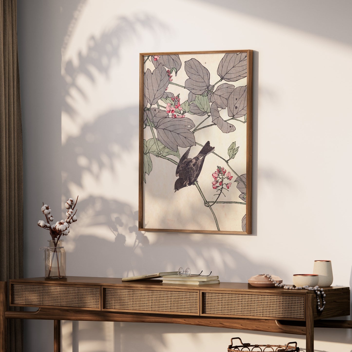 Premium Poster of Beautiful Nature Bird with Flowers Art Posters