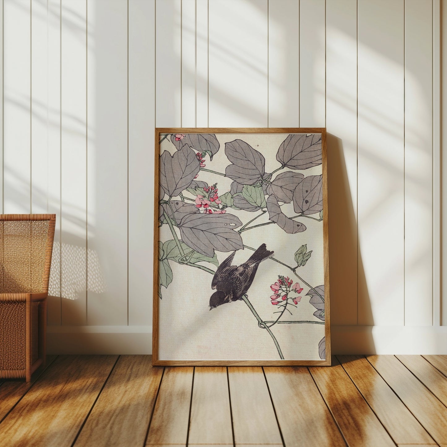 Premium Poster of Beautiful Nature Bird with Flowers Art Posters