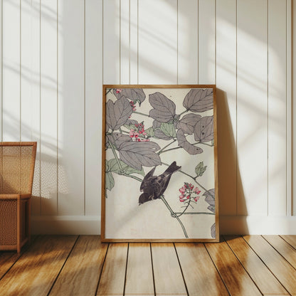 Premium Poster of Beautiful Nature Bird with Flowers Art Posters