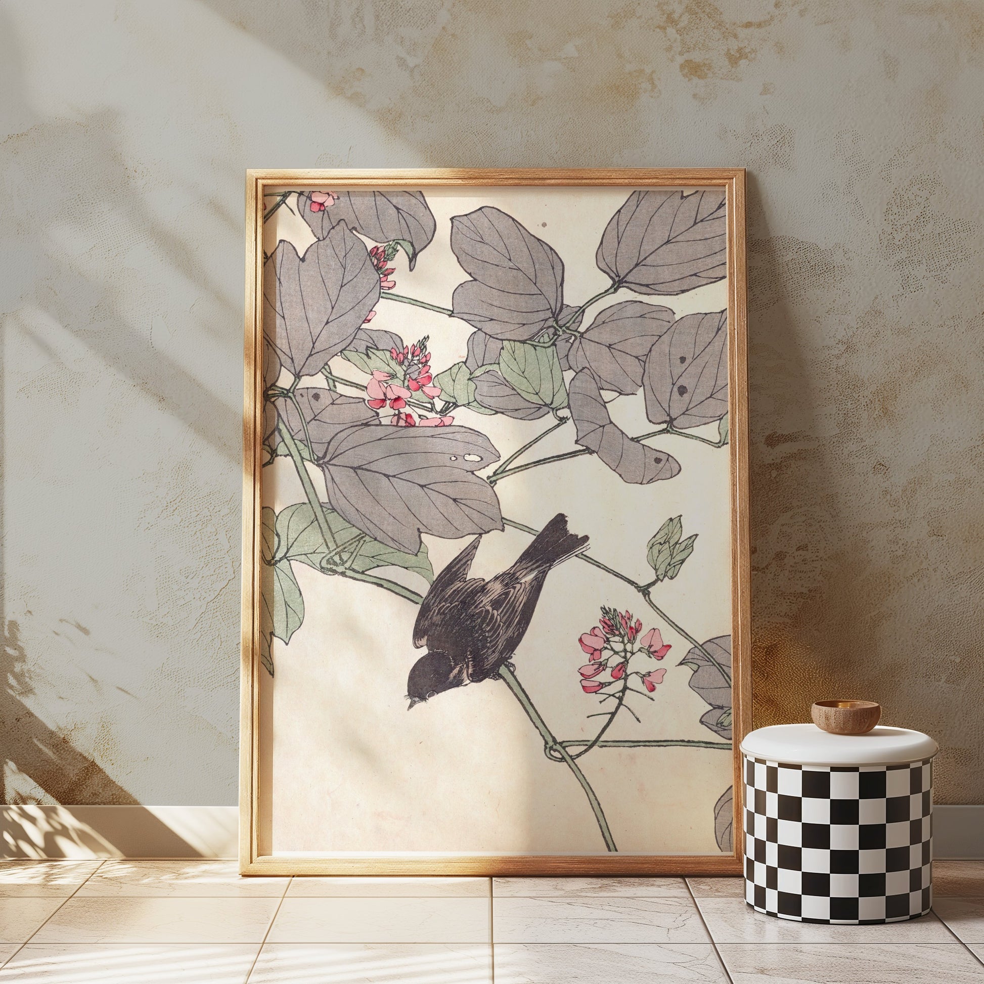 Premium Poster of Beautiful Nature Bird with Flowers Art Posters