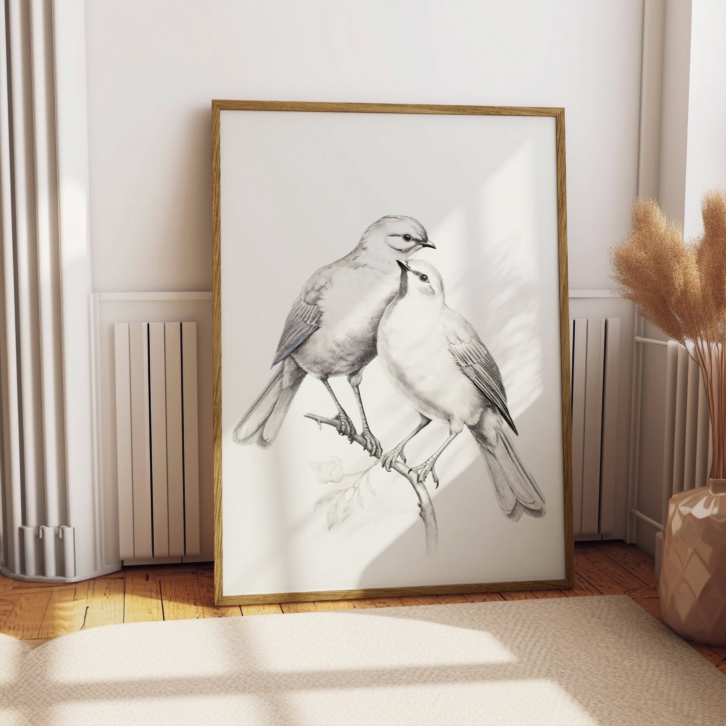Premium Poster of Beautiful Pair of Birds Artwork Illustration Posters
