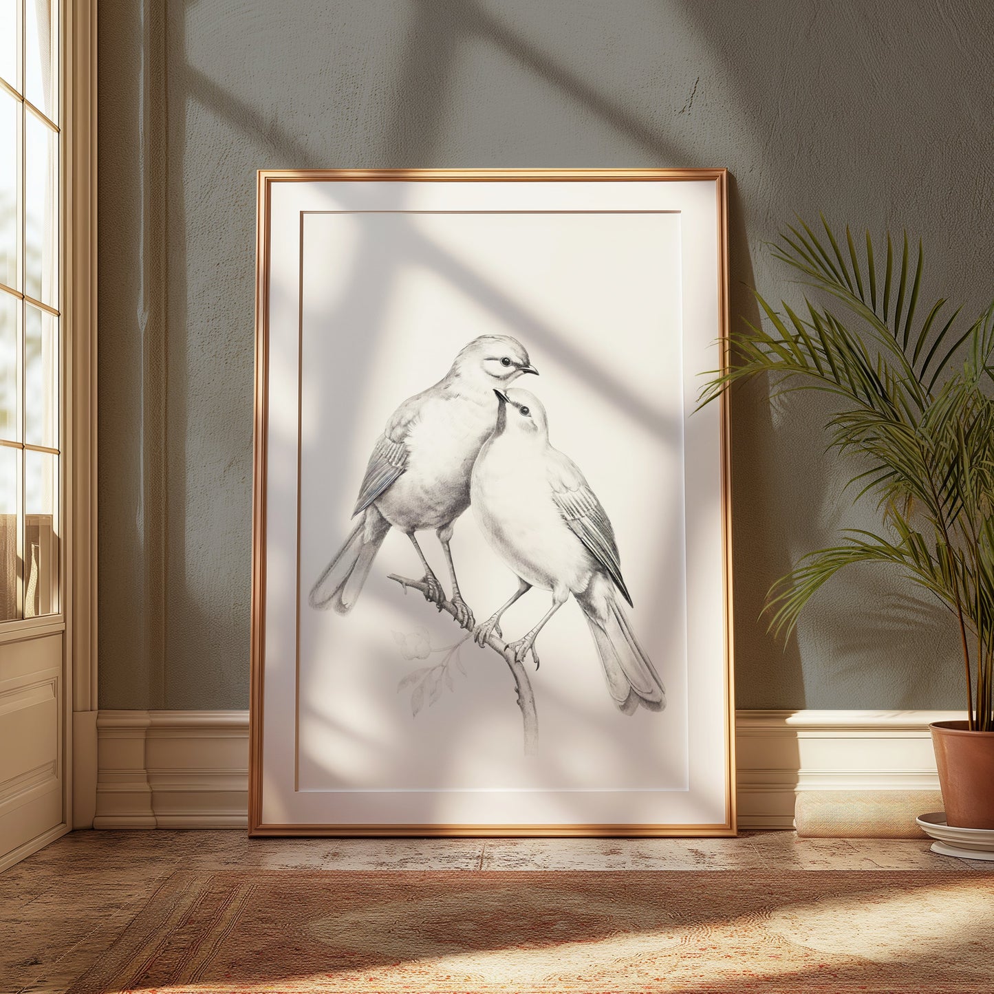 Premium Poster of Beautiful Pair of Birds Artwork Illustration Posters