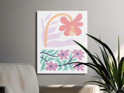 Premium Poster of Beautiful Pastel Floral Print Canvas Wraps for Home Decor