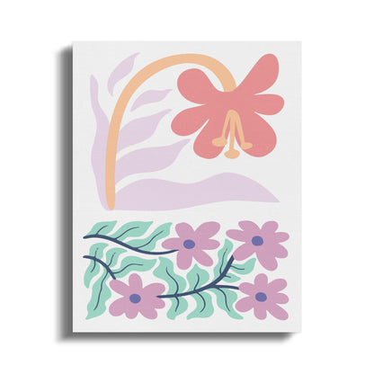 Premium Poster of Beautiful Pastel Floral Print Canvas Wraps for Home Decor