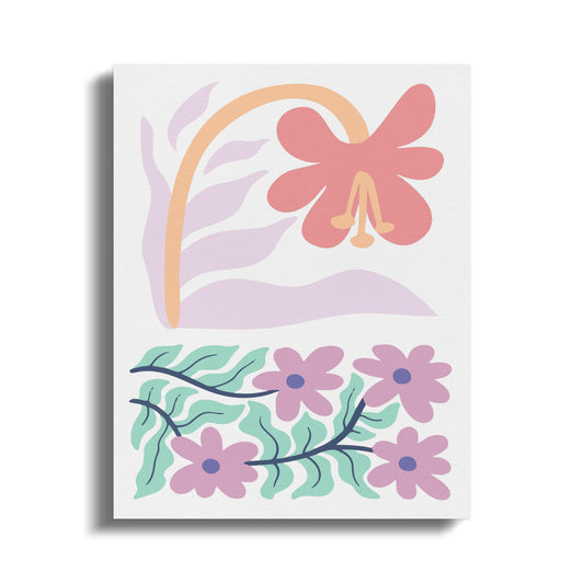 Premium Poster of Beautiful Pastel Floral Print Canvas Wraps for Home Decor