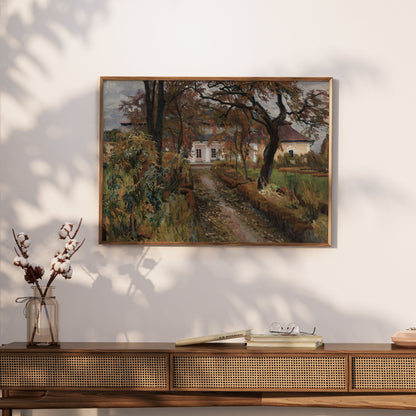 Premium Poster of Beautiful Pathway With Trees And Building Wall Art Posters