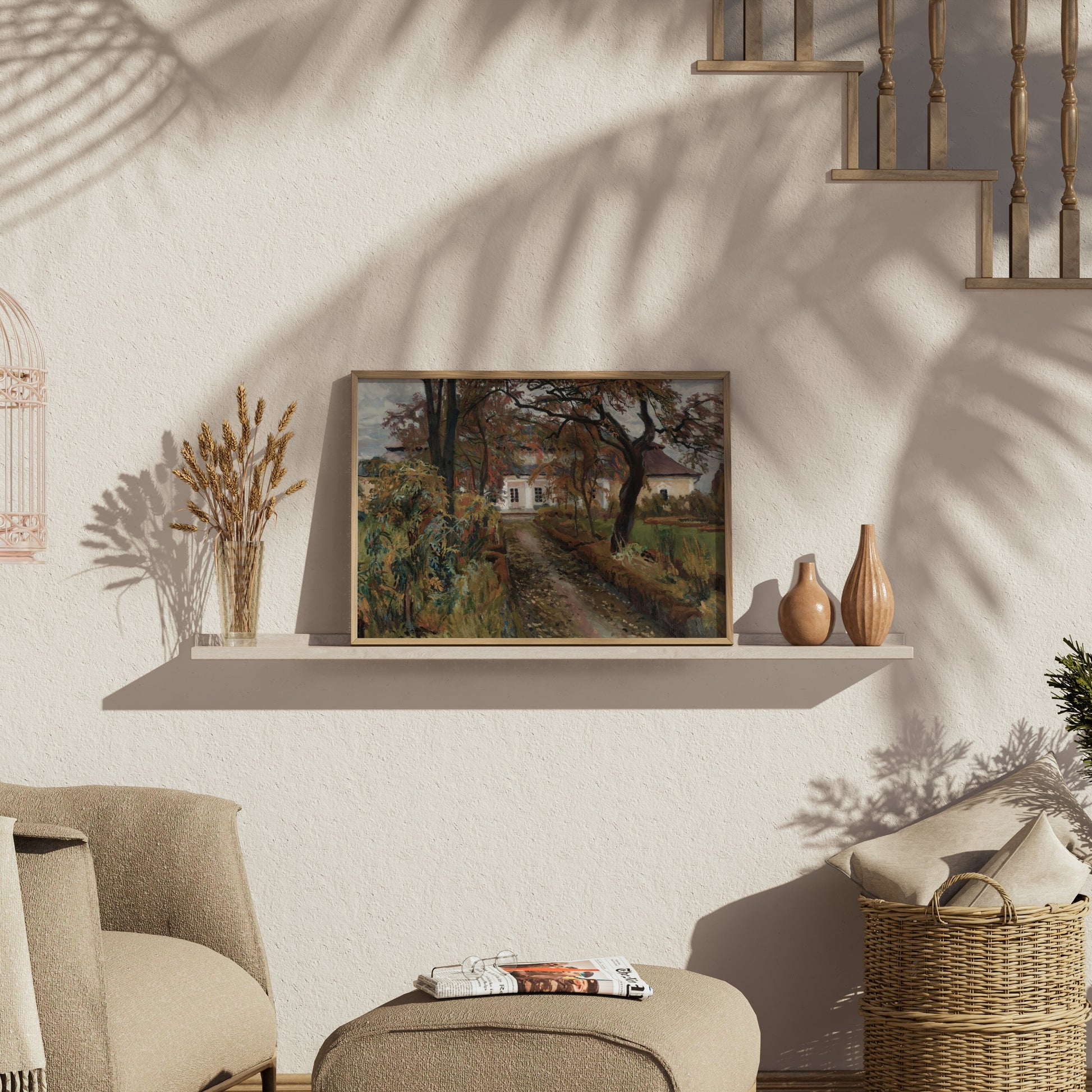 Premium Poster of Beautiful Pathway With Trees And Building Wall Art Posters