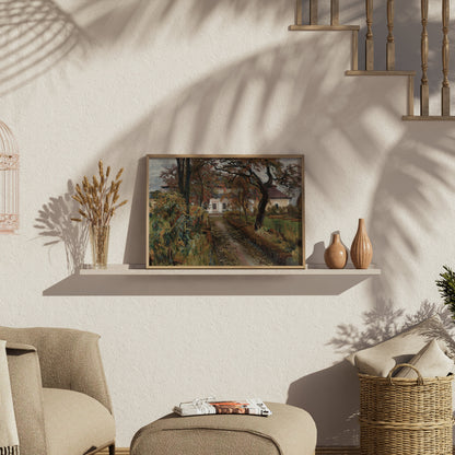 Premium Poster of Beautiful Pathway With Trees And Building Wall Art Posters