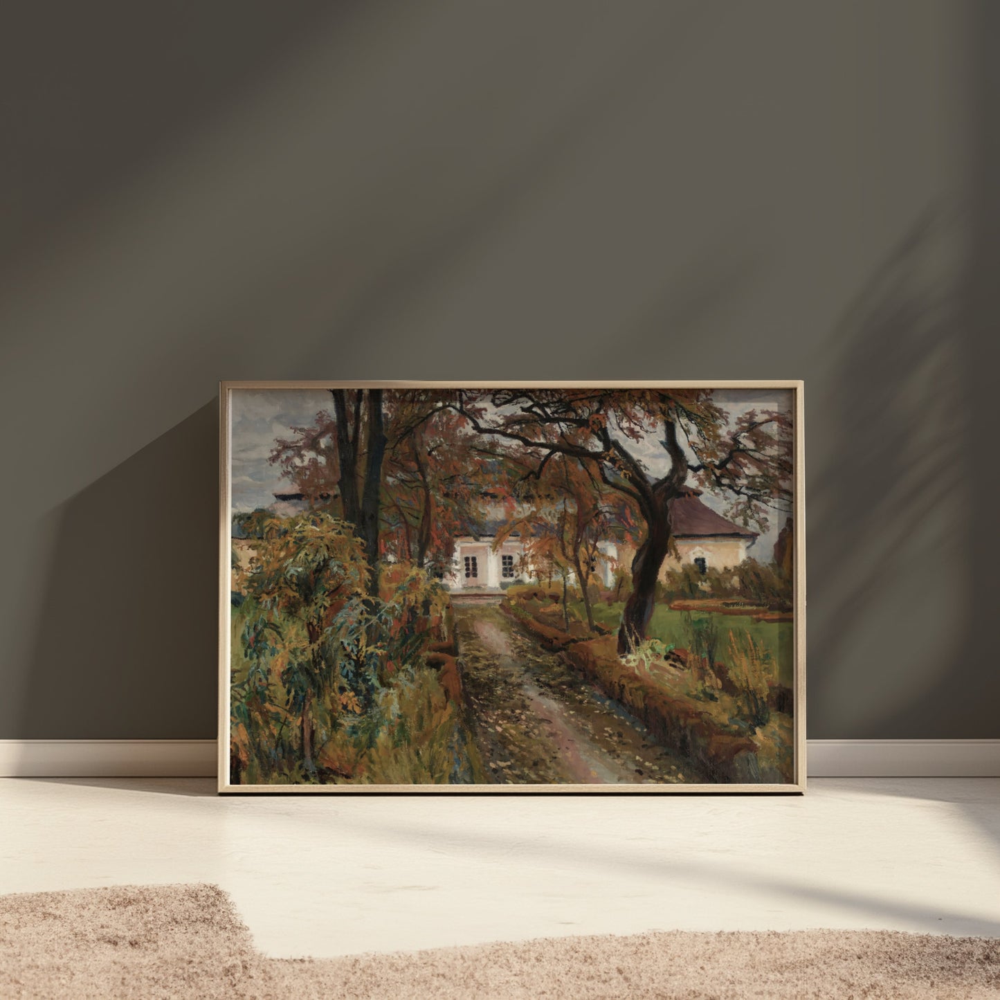 Premium Poster of Beautiful Pathway With Trees And Building Wall Art Posters