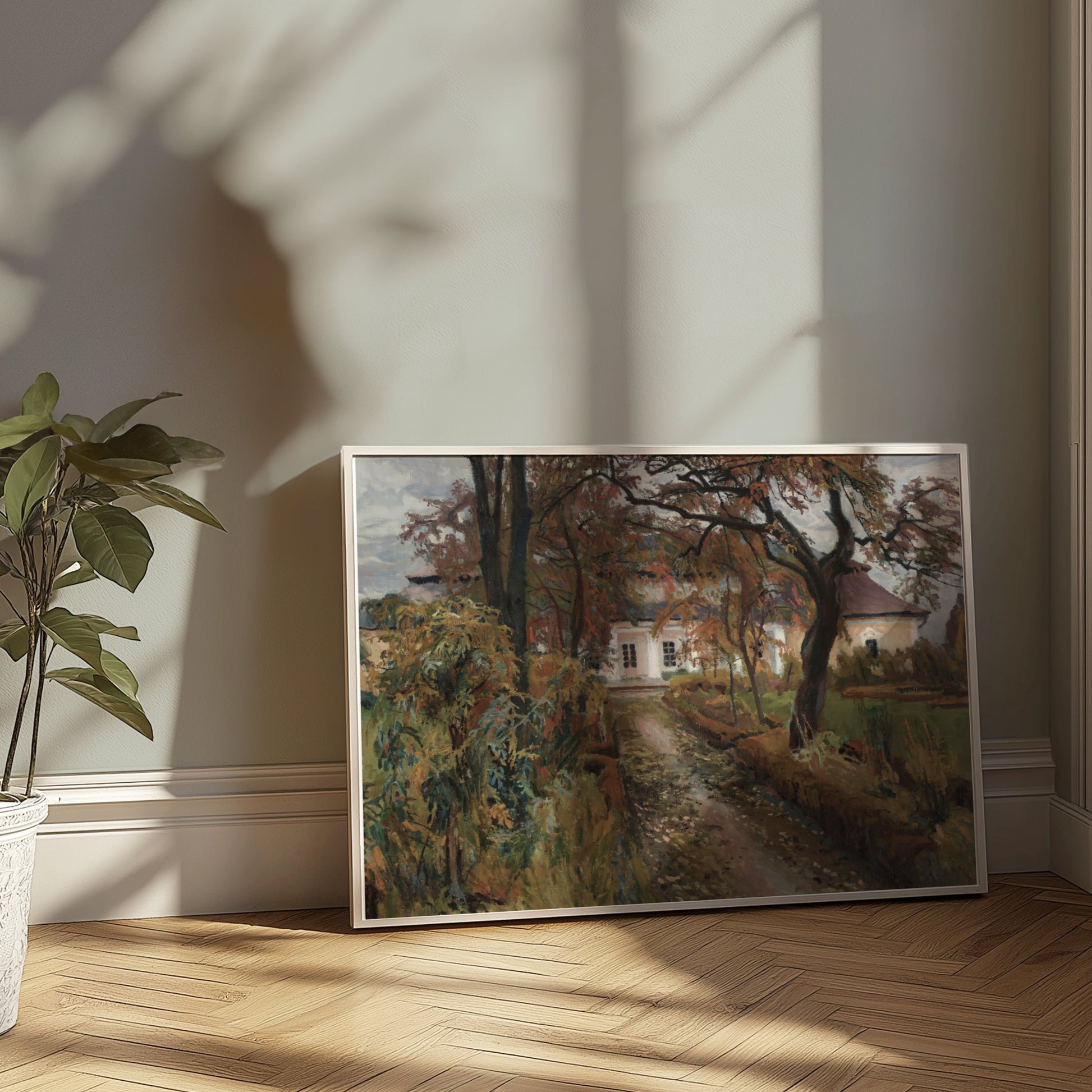 Premium Poster of Beautiful Pathway With Trees And Building Wall Art Posters