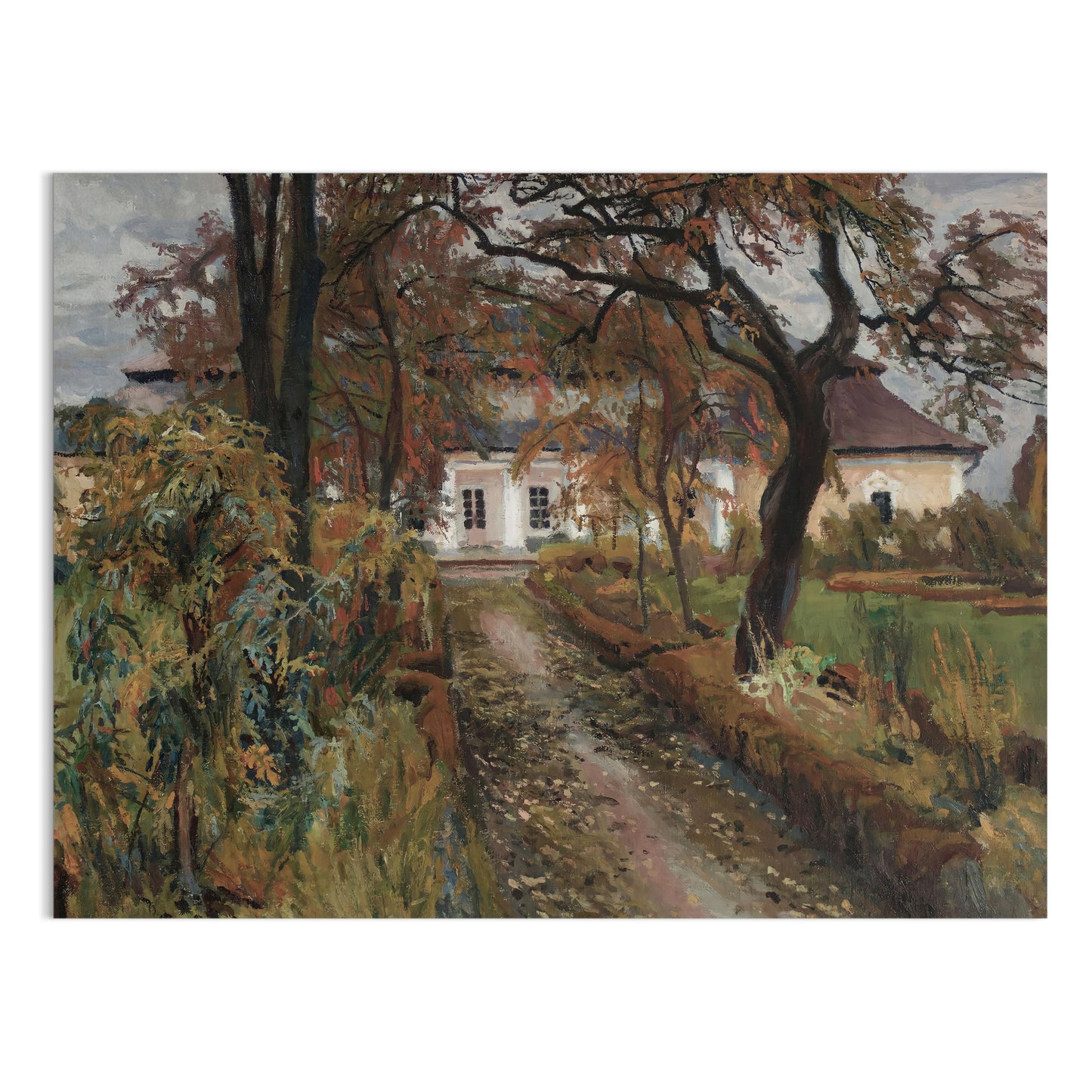 Premium Poster of Beautiful Pathway With Trees And Building Wall Art Posters