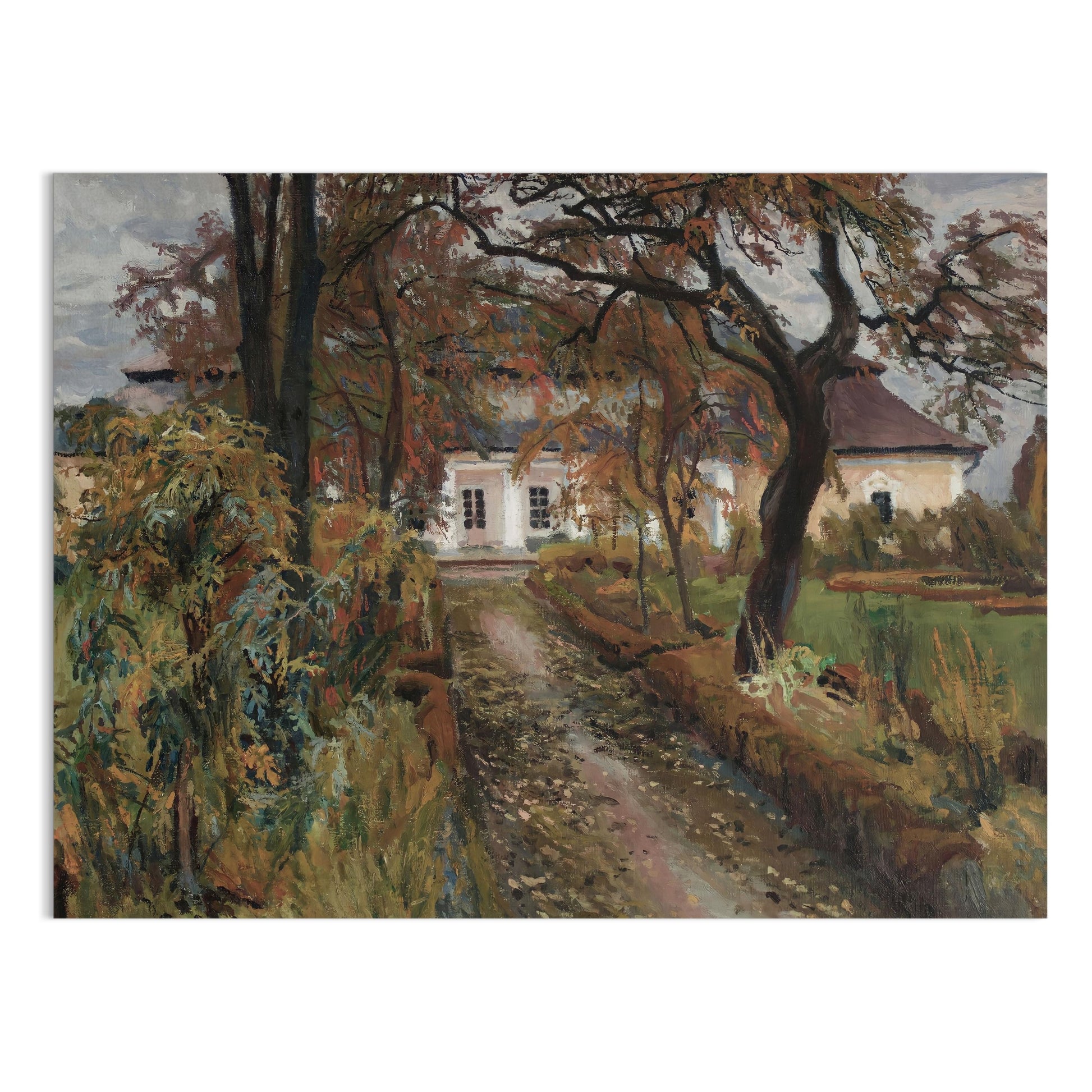 Premium Poster of Beautiful Pathway With Trees And Building Wall Art Posters